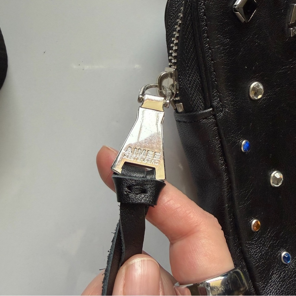 Aimee Kestenberg Leather Jeweled Stadium Crossbody Bag - Picture 3 of 7